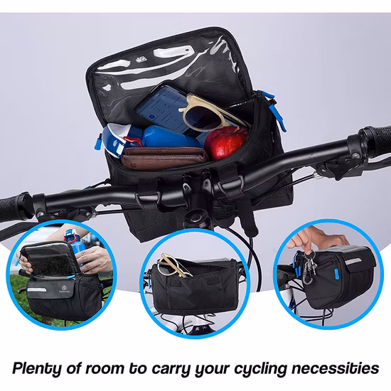 Fahrrad-Lenkertasche, wasserdichter Touchscreen-Handyhalter, 4-lagiger Schutz, Lenkertaschen für Fahrräder, Tasche für Lenker, MTB, Straße, Mountainbike-Tasche