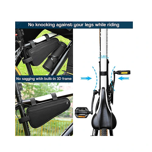 1.2L Bicycle Frame Bag Triangle Waterproof Roomy Under Seat Top Tube Half Frame Bag Bike Pack Pouch