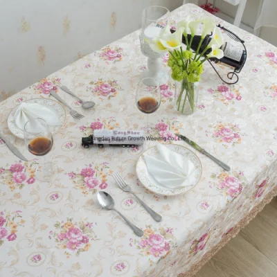 Großhandel mit lila Blumen bedrucktem Jacquard-Luxus-Wohndekor-Tischbezug für Tisch und Möbel